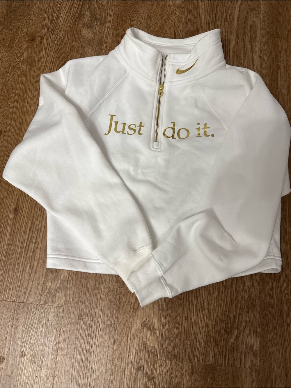 Nike White Quarter-Zip Sweatshirt